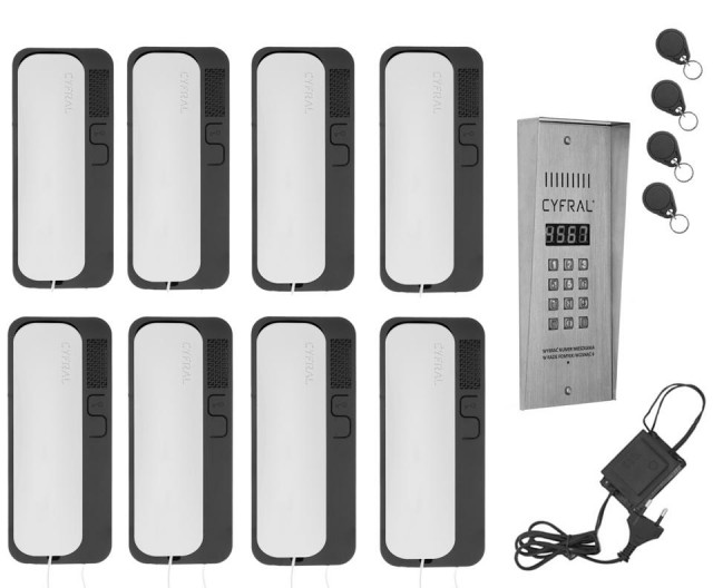 Zweidraht-Sprechanlage Gegensprechanlage Türsprechanlage 8 Teilnehmer Stahl RFID - Haushalt - Köln 