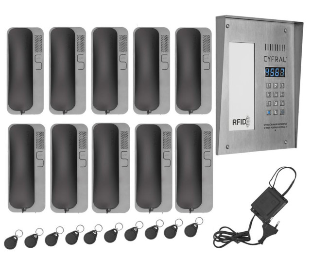 Zweidraht-Sprechanlage Gegensprechanlage 10 Teilnehmer Stahl RFID Schlüssel - Haushalt - Köln