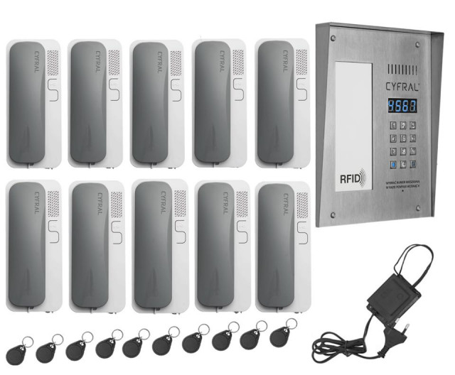 Zweidraht-Sprechanlage Gegensprechanlage 10 Teilnehmer Stahl RFID Schlüssel - Haushalt - Duisburg