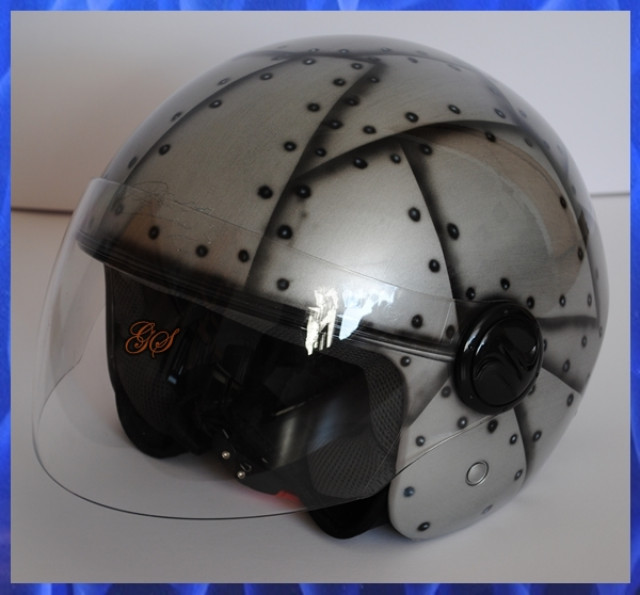 Airbrush! Helm  Design - Blechplatten! - Motorrad Sonstiges - Hennstedt
