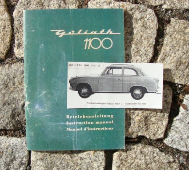 Betriebsanleitung Goliath 1100 / 1958 (Borgward / Hansa 1100) - Auto Zubehoer - weidenberg