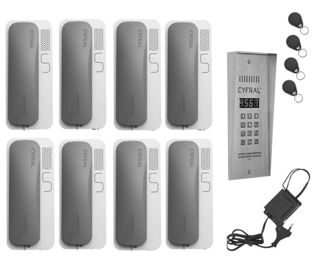 Zweidraht-Sprechanlage Gegensprechanlage Türsprechanlage 8 Teilnehmer Stahl RFID - Haushalt - Stuttgart 