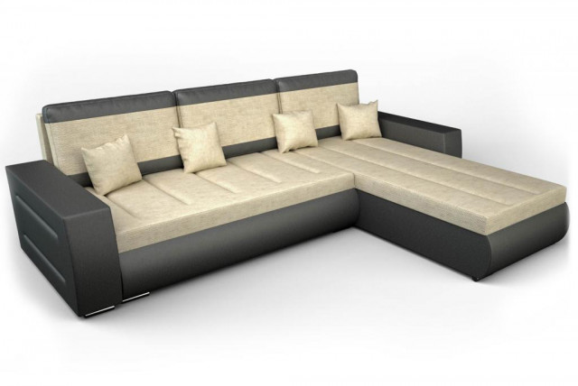 Sofa Couch Ecksofa Eckcouch Schlaffunktion Bettkasten - LAMBRO - Haushalt - Markersdorf
