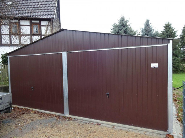 Blechgarage Doppelgarage Fertiggarage Metallgarage Gerätebau 6x6m - Immobilien - Stadthagen