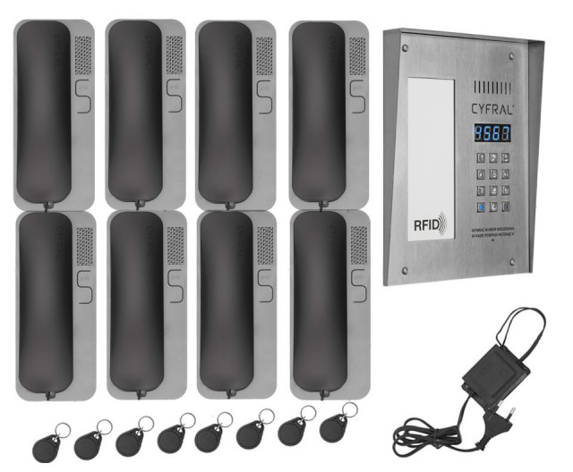 Zweidraht-Sprechanlage Gegensprechanlage Türsprechanlage 8 Teilnehmer Stahl RFID - Haushalt - München