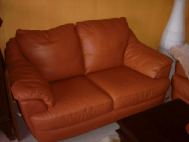 Superschöne Terracotta-Ledergarnitur - Moebel Haushalt - Birken-Honigsessen