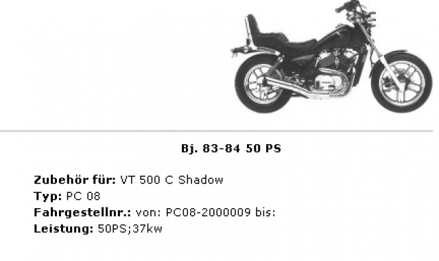Sitzbank Honfa VT500 C - Motorraeder und Teile nach Marken - Bottmingen