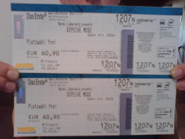 Depeche Mode - Eintrittskarten Tickets - erkner
