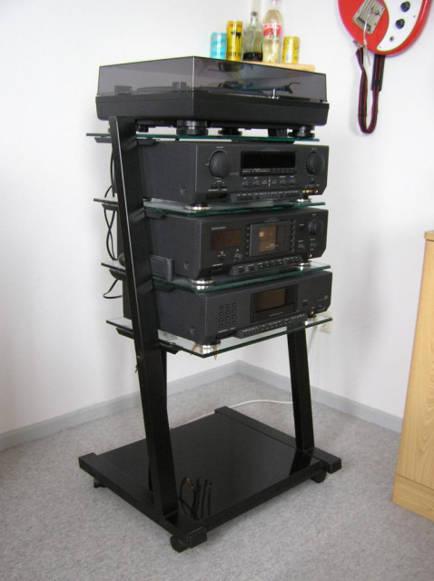 Design-HiFi Rack SR460 von Janke, Klavierlack, dicke Glasplatten. (ohne den auf - Tv Hifi Video Audio - Am Mellensee