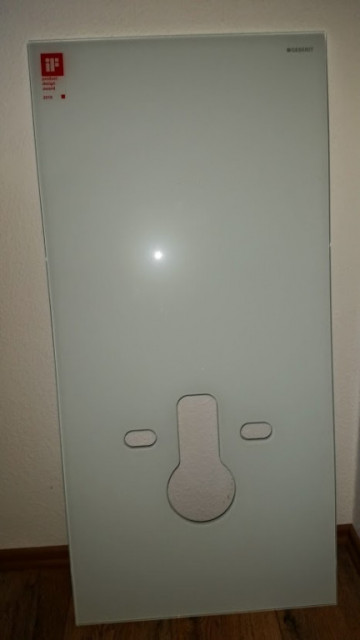 Geberith Monolith Glasscheibe weiß ( 48, 5 * 101 cm ) - Handwerk Hausbau Garten - Hadamar