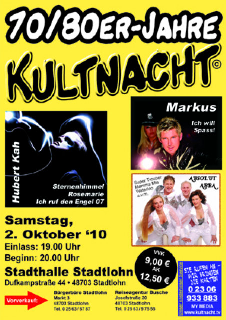 70/80er Jahre Kultnacht - Veranstaltungen Termine - Lünen