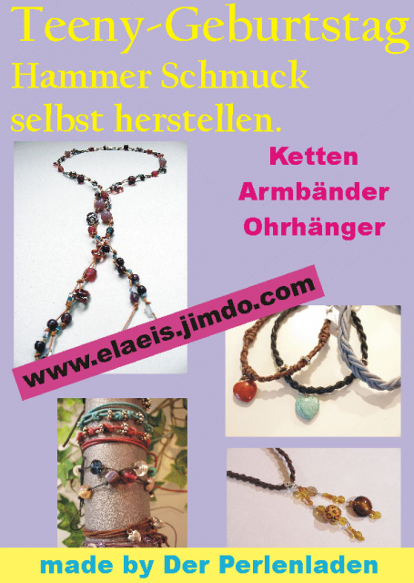 Teenager Geburtstag, Kindergeburtstag, Schmuckparty, Schmuck Kurse, Perlen, Glas - Kleidung Schmuck Accessoires - Düsseldorf