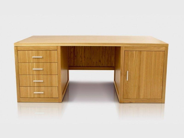 WALTER SCHREIBTISCH EICHENHOLZ HOLZ TRANSPARENT LACK MASSIVHOLZ - Haushalt - Bremen