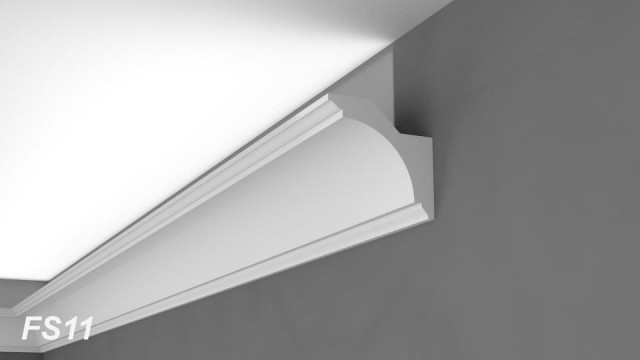 1M FS11 Polystyrol Stuckleiste Lichtprofile 8cm Höhe 8cm Breite Hartschaum Innen - Handwerk Hausbau Garten - Berlin