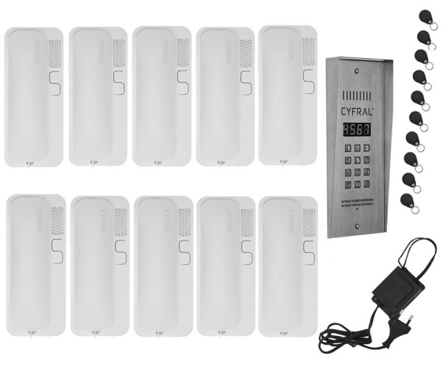 Zweidraht-Sprechanlage Klingelanlage Türsprechanlage 10 Teilnehmer Stahl RFID - Haushalt - Essen 