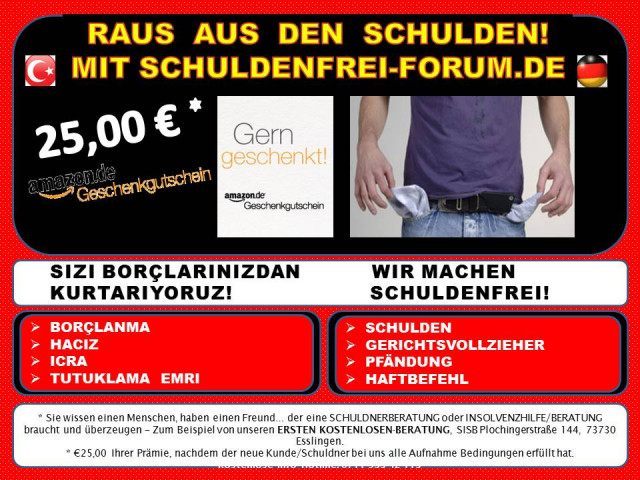 Amazon Geschenkgutschein + Kostenlose Schuldner- und Insolvenzberatung! Kunde we - Eintrittskarten Tickets - Esslingen (Oberesslingen)