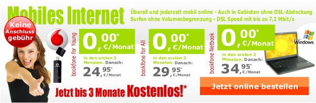 Mobiles Internet bis zu 3 Monate kostenlos inklusive Datenstick  Vodafone  - Internet - Oberding