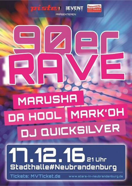 90er Rave - Neubrandenburg - Eintrittskarten Tickets - Neubrandenburg
