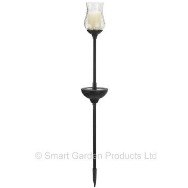 Solar-Windlicht, 2er-Set, 50 cm, warm-weißes Licht, Flackereffekt - Handwerk Hausbau Garten - Korschenbroich