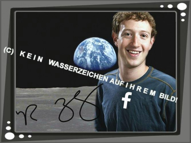 FACEBOOK-Boss MARK ZUCKERBERG auf dem Mond! Wandbild! NEU! - Sammlungen - Berlin