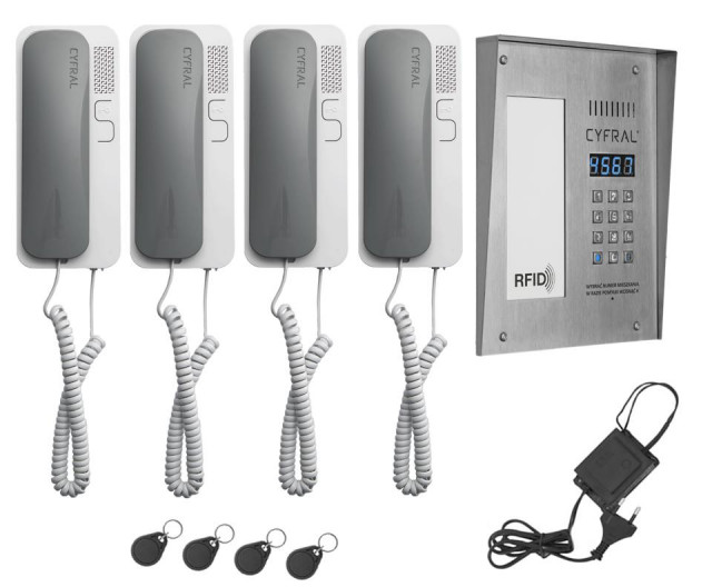 Zweidraht-Sprechanlage Gegensprechanlage Türsprechanlage 4 Familien Stahl RFID - Haushalt - Plauen