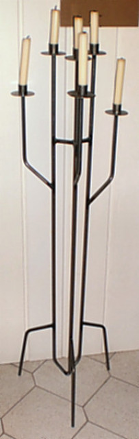 Großer 6-flammiger Edelstahl-Kerzenständer - Moebel Haushalt - Rechtsupweg