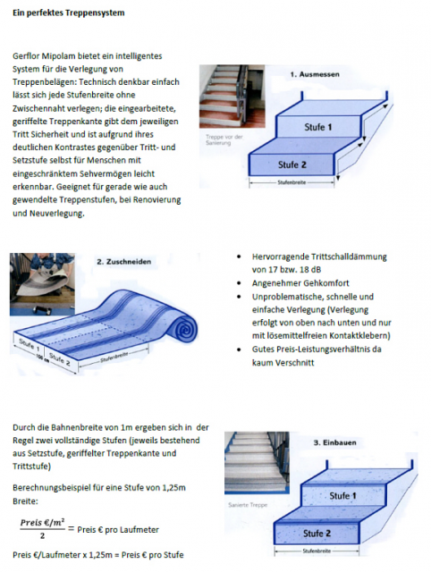 Günstig Treppe renovieren: Treppenstufen Treppenbelag PVC-Belag für Treppen Gerf - Renovierung - Düsseldorf