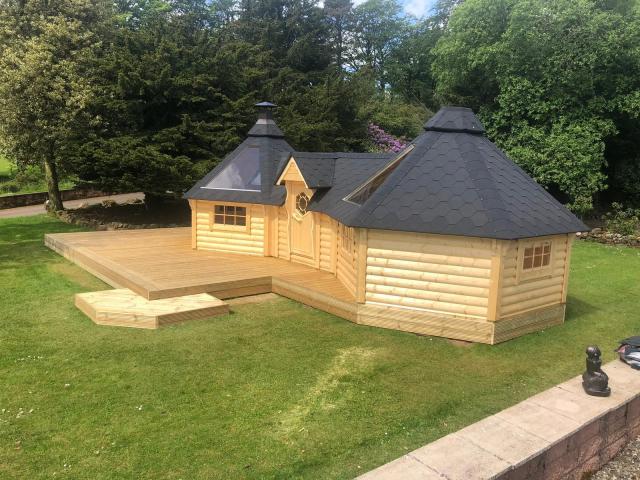  Ferienhaus Grillkota Grillhütte Doppelkota KOTA9.2 + 9.2m² Fichte - Handwerk Hausbau Garten - Rietberg
