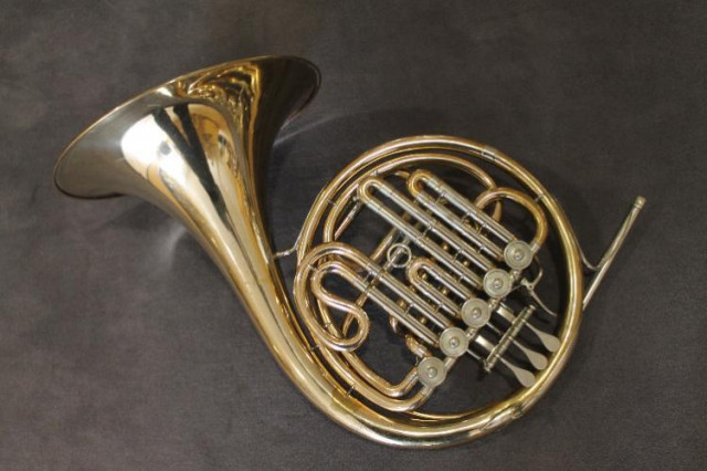 Hans Hoyer Bb/ F - Waldhorn Goldmessing 3+2 Ventile inkl. Koffer - Musik - Düsseldorf