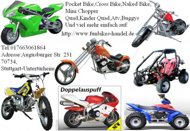 Pocket bike,cross bike,Rocket Bike,Quad,Kinder Quad,Atv,Kinder Atv,Roller,Choppe - Motorraeder und Teile nach Marken - Fellbach