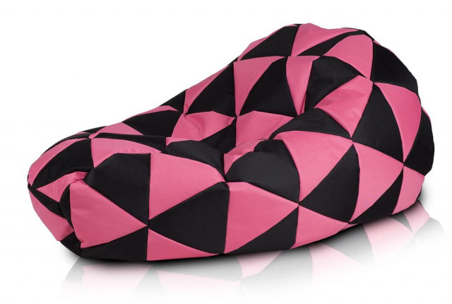 Sitzsack Sako Mix Beanbag Polyester schwarz rosa Dreiecke Design 220L 110cm - Haushalt - Frankfurt 