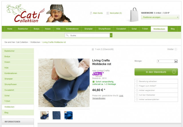 Cati Collection Onlineshop für Baby- und Kinderkleidung - Baby und Kind - Eschershausen