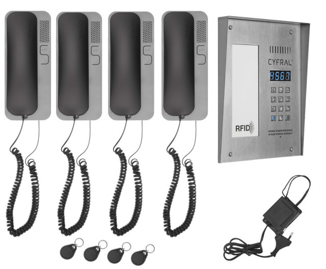 Zweidraht-Sprechanlage Gegensprechanlage Türsprechanlage 4 Familien Stahl RFID - Haushalt - Görlitz