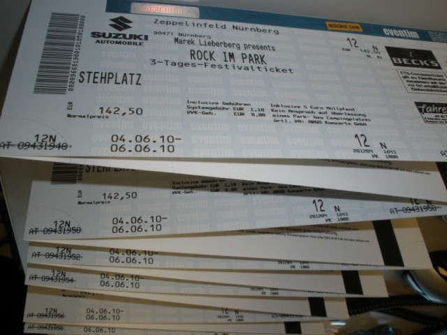 Rock im Park Tickets 2010 - Eintrittskarten Tickets - Passau