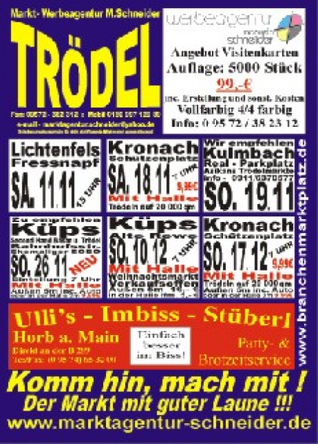 FLOHMARKT MARKTAGENTUR SCHNEIDER - Veranstaltungen Termine - Burgkunstadt