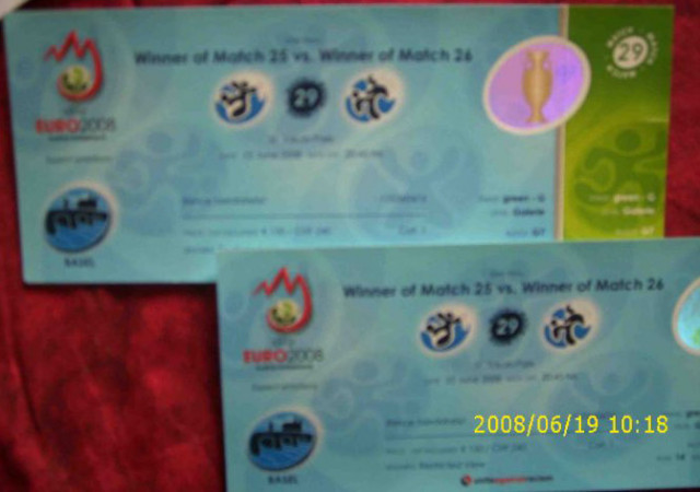DRINGEND  Verkaufe 2 EM 2008 Tickets Halbfinale Deutschland - Türkei Kat.1, TOTA - Eintrittskarten Tickets - Dortmund