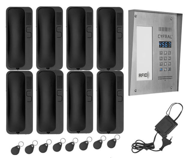 Zweidraht-Sprechanlage Gegensprechanlage Türsprechanlage 8 Teilnehmer Stahl RFID - Haushalt - Görlitz
