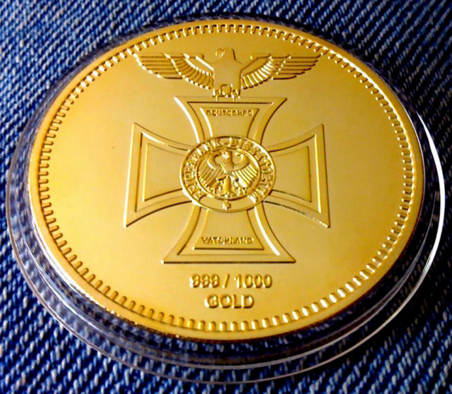 Goldmünze Reichsbank - Brandenburger Tor 1872 - Eisernes Kreuz - 40 mm -NP - Neu - Sammlungen - Brandenburg