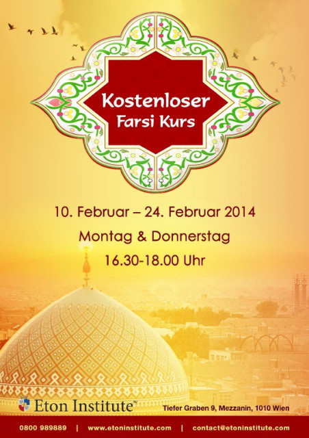 Kostenloser Persischkurs bei Eton Institute  - Lernen Lehren Lesen - Wien