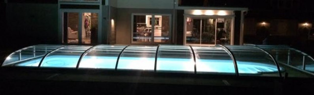 GFK Pool Ueberdachung 860 Klarglas flache Schienen PREISHIT!! - Handwerk Hausbau Garten - Berlin