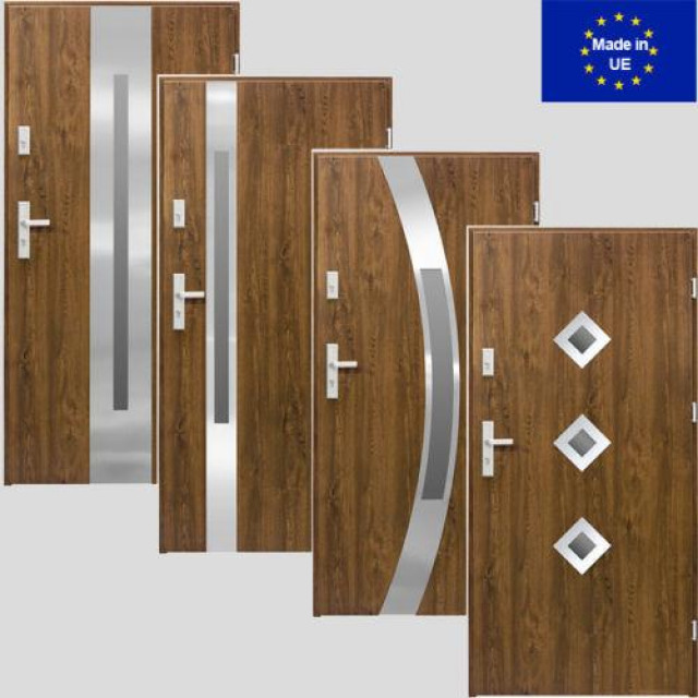 Tür P9/ P10/ P11/ P12 Eingangstür Stahltür 80 90 Design 5 Farben Weiß - Handwerk Hausbau Garten - Görlitz