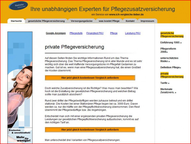 Pflegetagegeldversicherung Vergleich - Dienstleistungen Business Gewerbe - Prackenbach