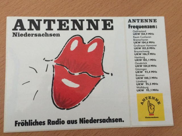 AUFKLEBER, STICKER, von ANTENNE NIEDERSACHSEN, ganz selten, rar, PORTOFREI - Sammlungen - Lüneburg
