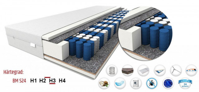 MATRATZE KOKOS MATTE 90x200 cm H2 H3 Taschenfedernkern Kaltschaummatratze NEU - Moebel Haushalt - Berlin