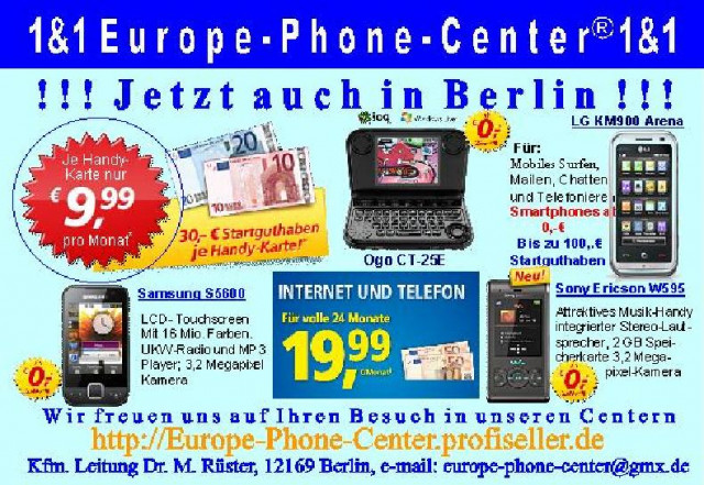1 1 Europe-Phone-Center  1 1 - Telekommunikation - Berlin