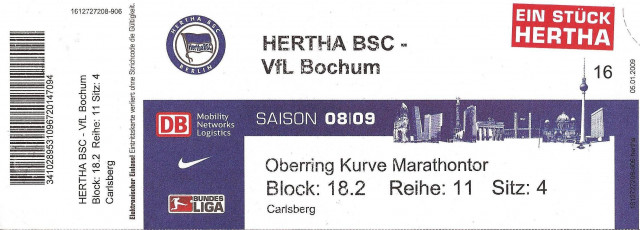  ALLERLETZTE HERTHA BSC Eintrittskarte zu vergeben.....   - Eintrittskarten Tickets - Schöneiche