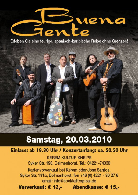 Buena Gente live 2010 am 20.03.2010 in Delmenhorst - Veranstaltungen Termine - Delmenhorst
