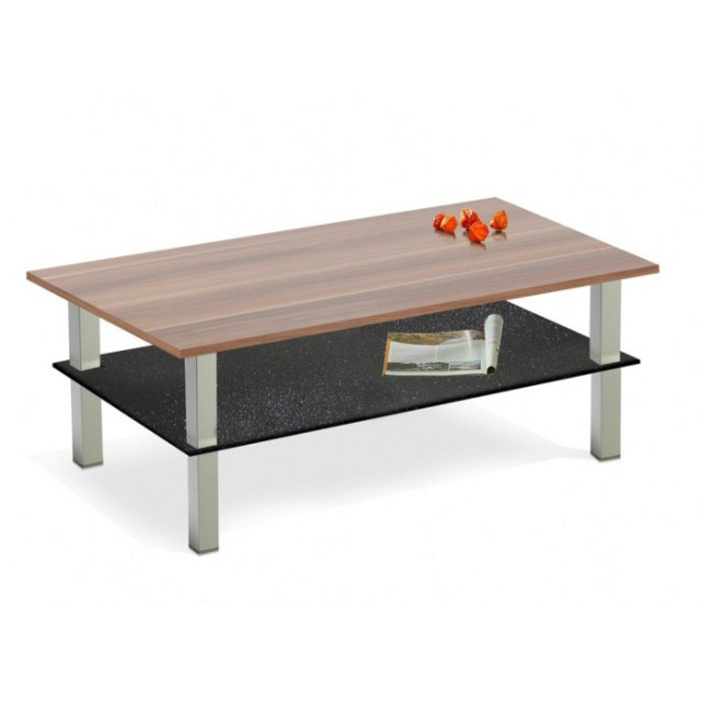 Wohnzimmermöbel Couchtisch 95x55 Nussbaum/schwarz Marlon  - Moebel Haushalt - havelberg