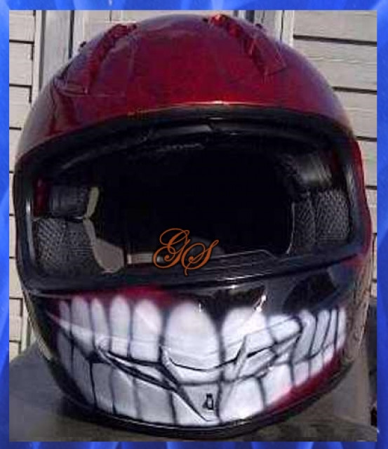 Airbrush! Helm  Design -Zähne zeigen! - Motorrad Sonstiges - Hennstedt