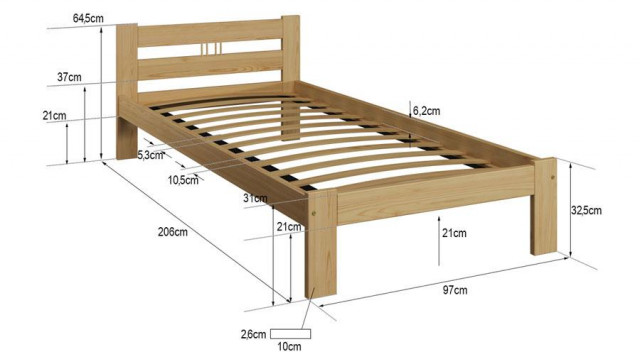 Kieferbett Jugendbett Ehebett 90x200 EHB08/ NA mit Lattenrost - Moebel Haushalt - Berlin